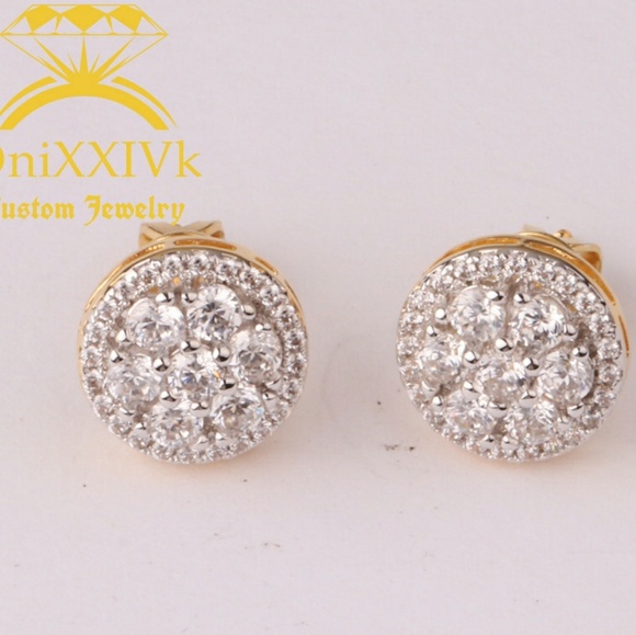 Iced Out Custom Studded Earrings - Picture 1 of 2